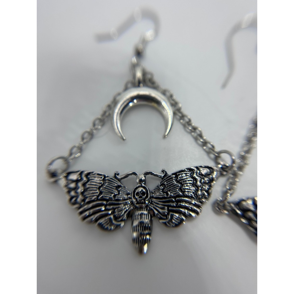 Unbranded Earrings Set Women OS Silver Good Moth Moon & Concentric Hoop Bundle - Picture 7 of 11